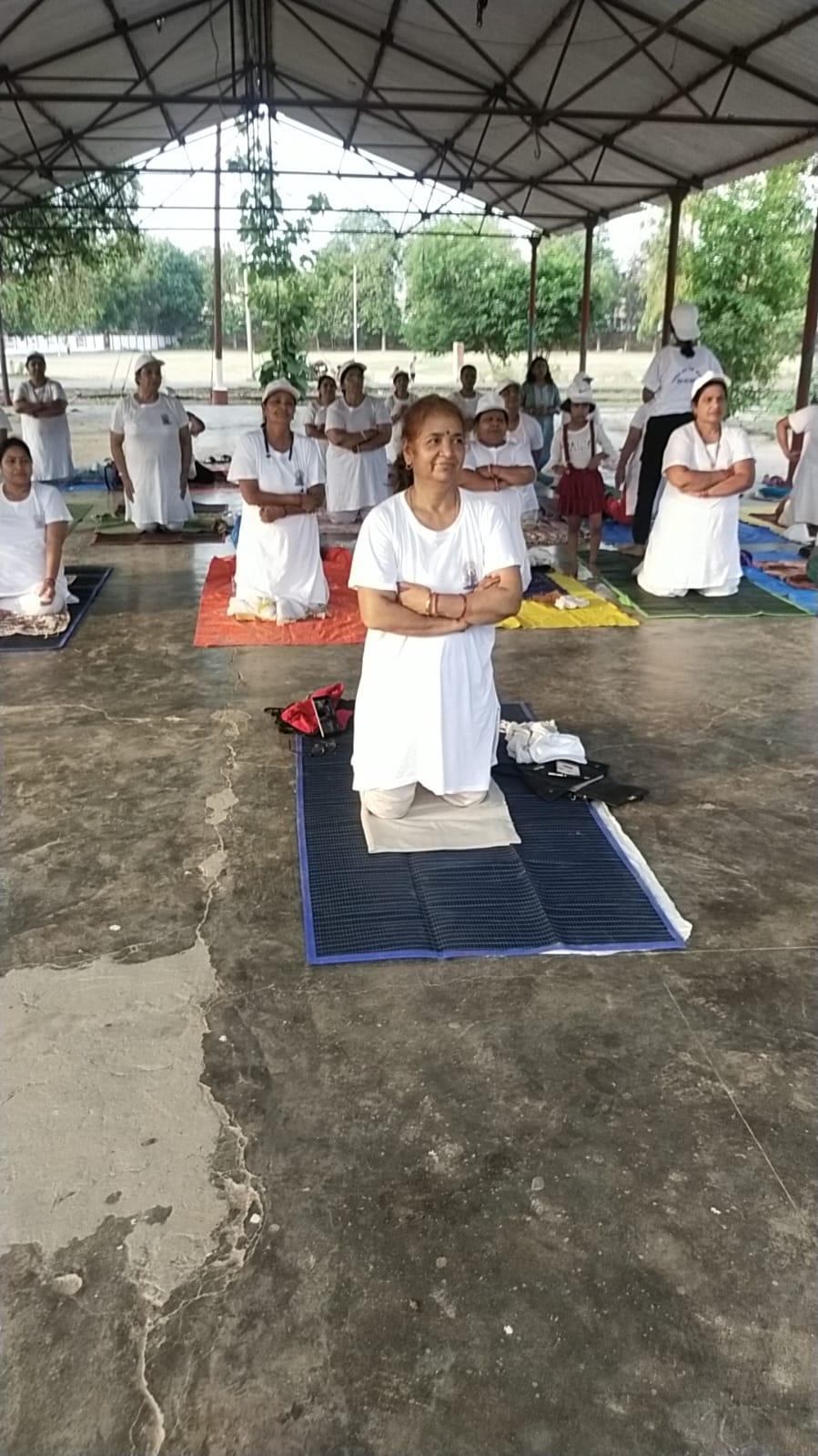 Yoga class in session